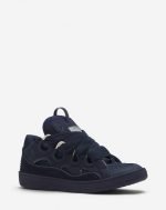 lanvin leather curb sneakers