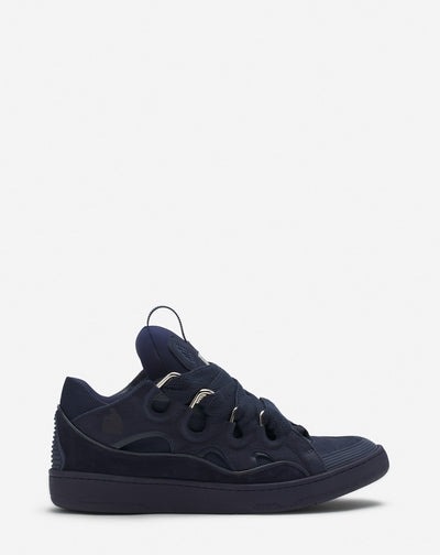 lanvin leather curb sneakers