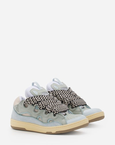 lanvin leather curb sneakers