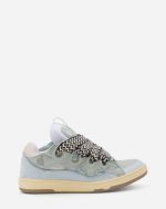 lanvin leather curb sneakers