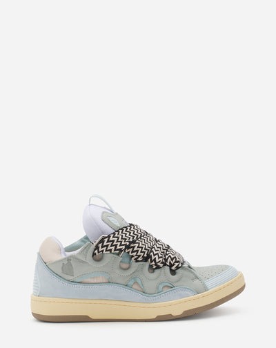 lanvin leather curb sneakers
