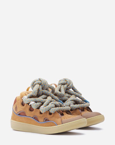 lanvin leather curb sneakers