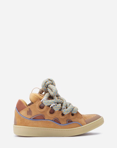 lanvin leather curb sneakers