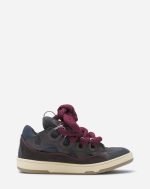 lanvin leather curb sneakers