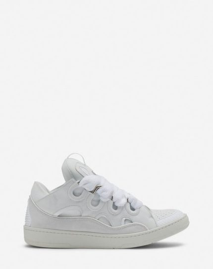 lanvin leather curb sneakers