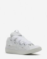 lanvin leather curb sneakers