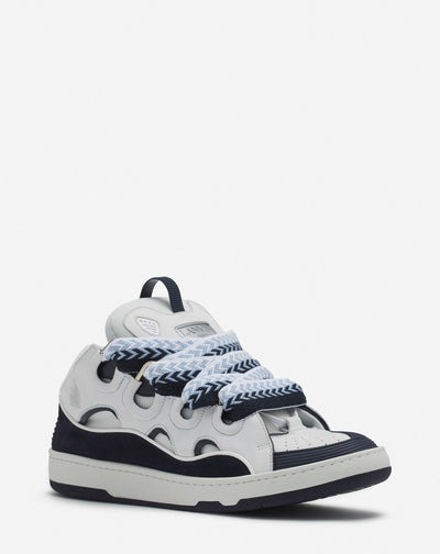lanvin curb sneakers white navy