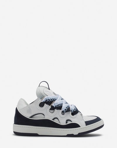 lanvin curb sneakers white navy