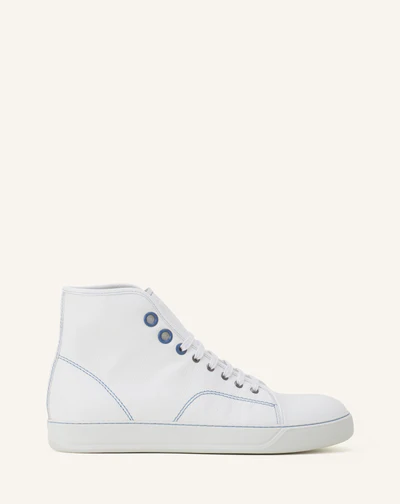 DBB1 LANVIN DBB1 HIGH-TOP LEATHER SNEAKERS | White/Blue