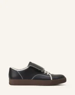 DBB1 LANVIN SNEAKERS WITH LEATHER TONGUE | Noir/Blanc Cassé