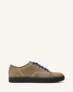 DBB1 LEATHER AND SUEDE LANVIN SNEAKER | Dark Beige/Brown