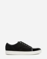 DBB1 SUEDE AND PATENT LEATHER LANVIN SNEAKER | Black White