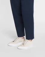 DBB1 LEATHER AND SUEDE LANVIN SNEAKER Vanilla